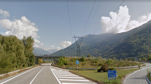 La SS38 nei pressi di Lovero e Tovo